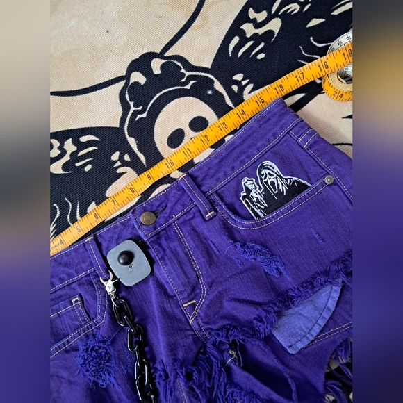Custom RAGE Scream Ghostface wildfox super dope purple daisy Duke cutoffs! - Picture 14 of 14
